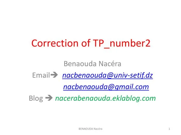 تصحيح TP number2: صيغ Excel والدوال المنطقية والشرطية