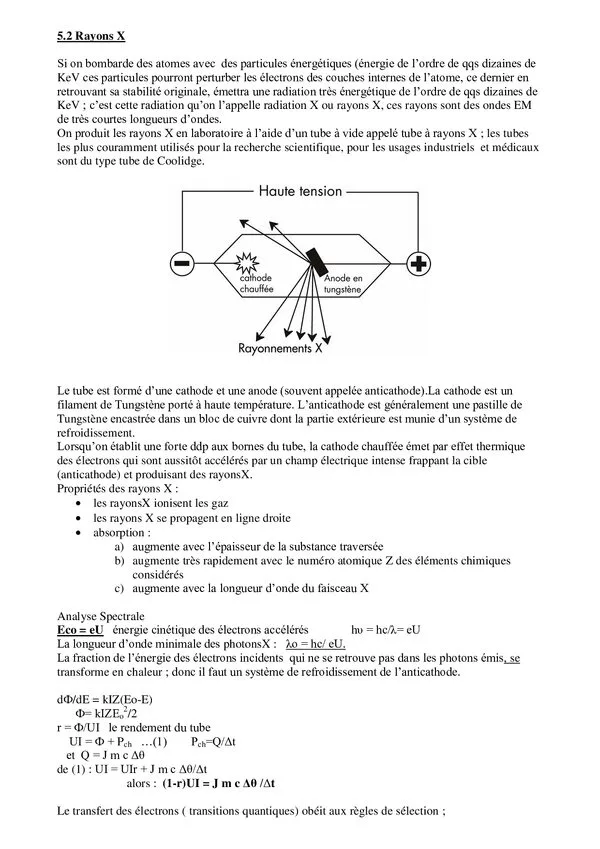 Chapitre 5.2-5.3 : Rayons X et effet Compton – Physique nucléaire