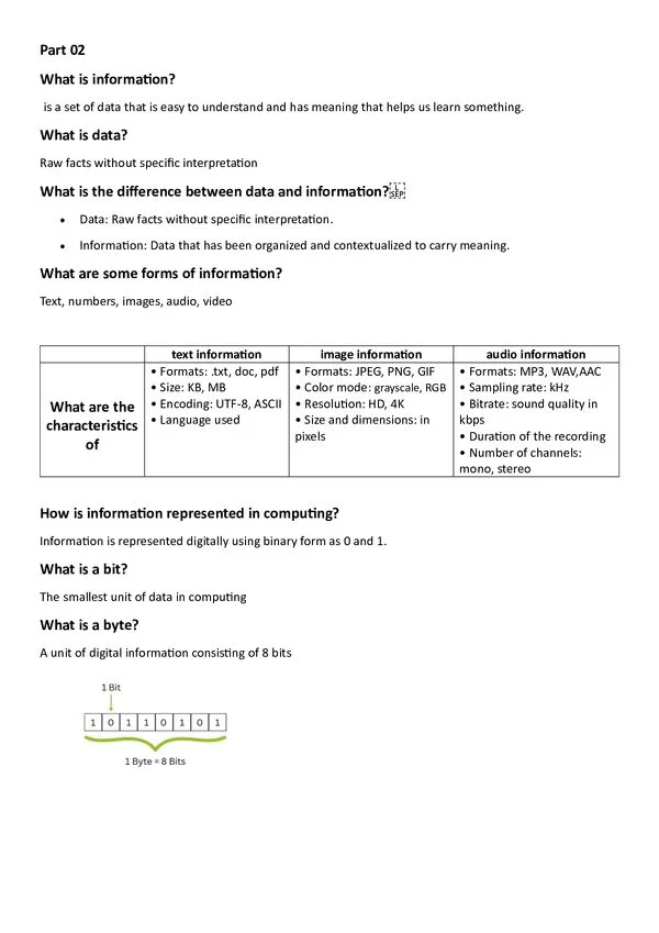 Course Part 02: Concepts of Data, Information, and Processing