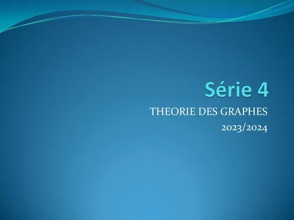 TD 4: Théorie des graphes – Mathématiques