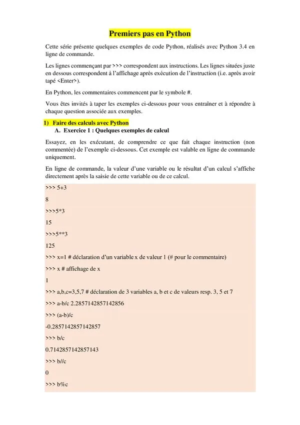TP1: Premiers pas en Python – Initiation à la programmation