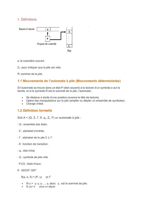 دورة : Automates à pile – نظرية اللغات