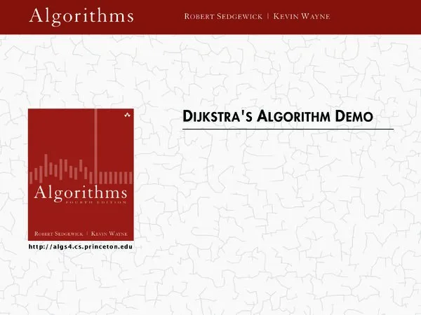 عرض توضيحي لخوارزمية Dijkstra: إيجاد أقصر المسارات – Algorithms